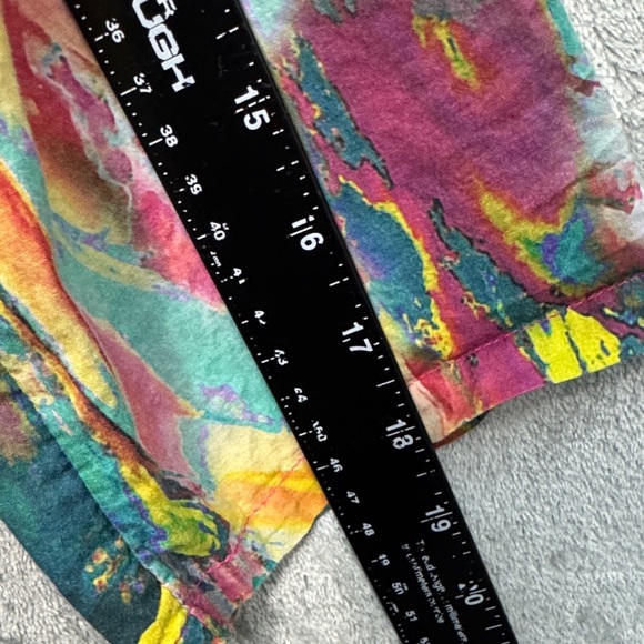 Soft Surroundings small Colorful Patterned cotton button up shift dress 3/4 sl - Picture 6 of 13